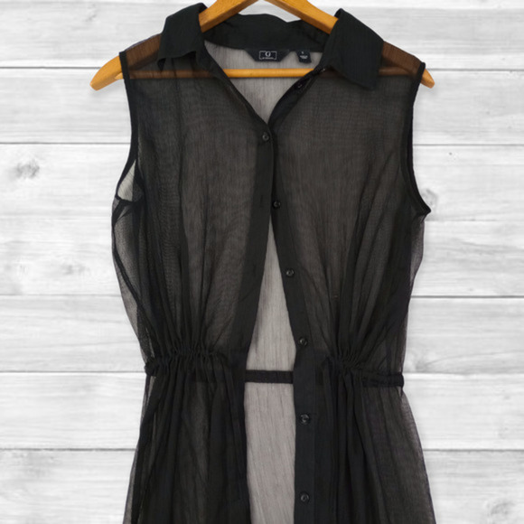 G by Giuliana Women's Black Sheer Tunic Coverup- Size‎ S - Picture 2 of 8